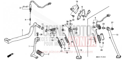 PEDAL/STAENDER (XL600VM/VN/VP/VR) XL600VN de 1992